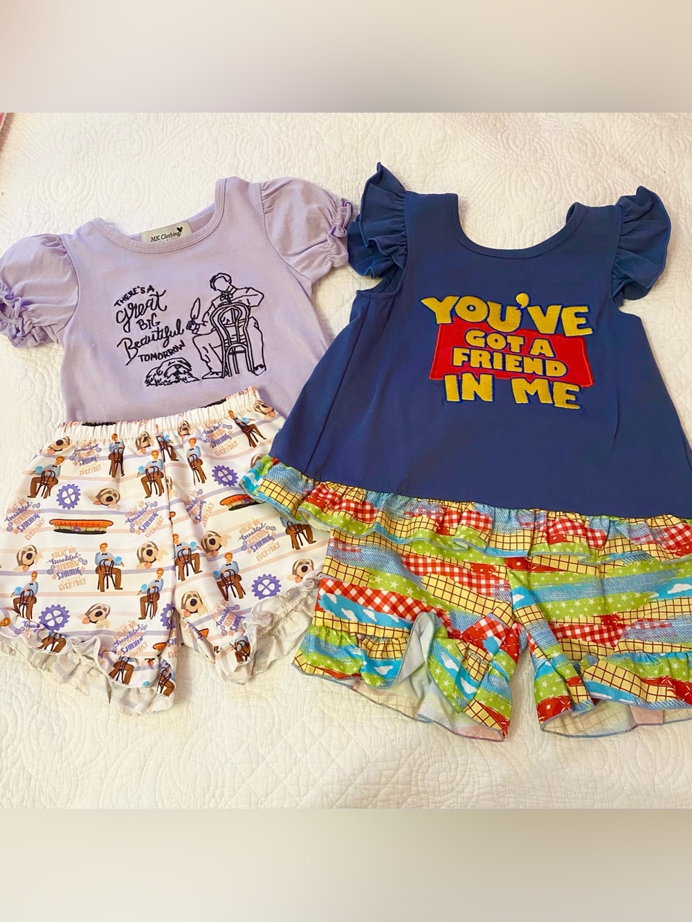 (2) Disney outfits: Carousel of Progress and Toy Story